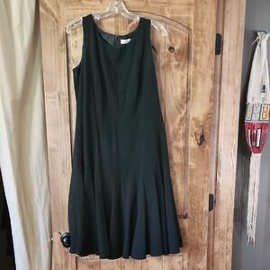 Calvin Klein Black A-Line Scoop Neck Midi Dress